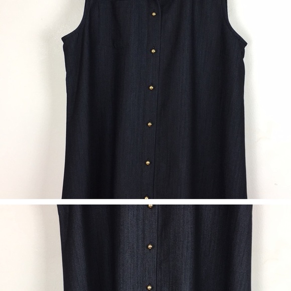 Calvin Klein Denim Flare Button Down Dress - Picture 2 of 3